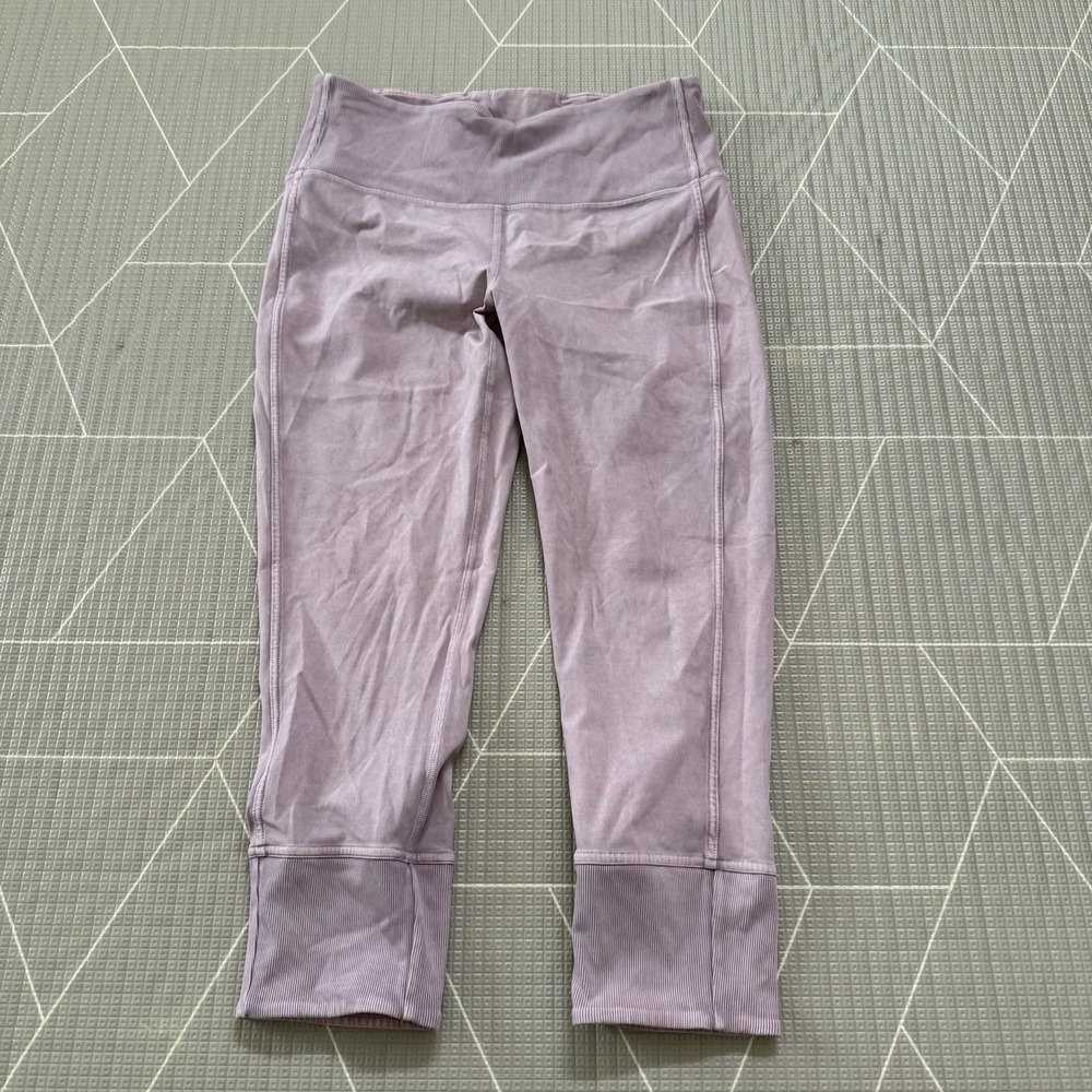 Lululemon Wunder‎ Under Crop 23" *Ribbed Size 10 Washed Antoinette LW6ASXS